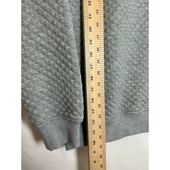 NWT MEROKEETY Button Quilted Patchwork Pullover Sweatshirt Women's Gray / Navy M - Picture 6 of 13